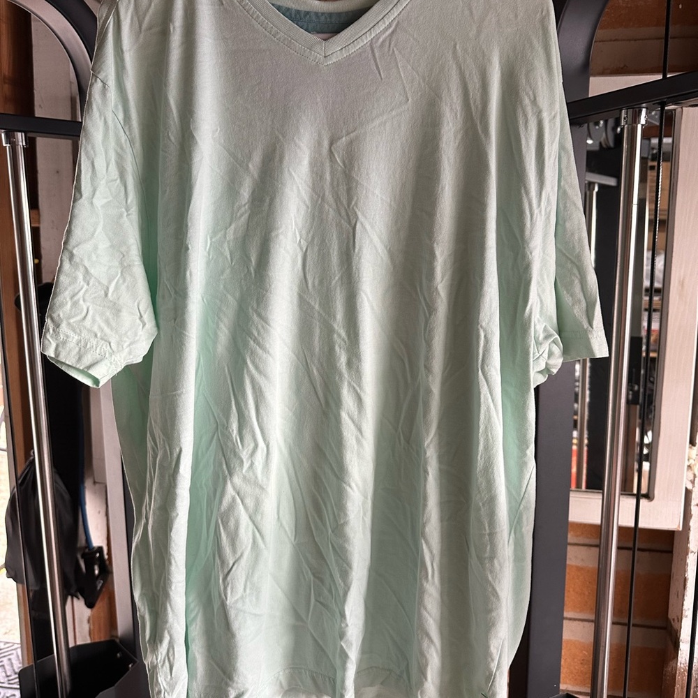 Men's Light Green V-Neck Shirt
